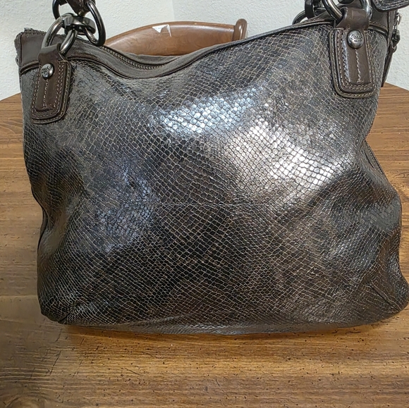 Coach Kristin Python Embossed North/South Tote Bag,with Gunmetal Hardware - Picture 2 of 16